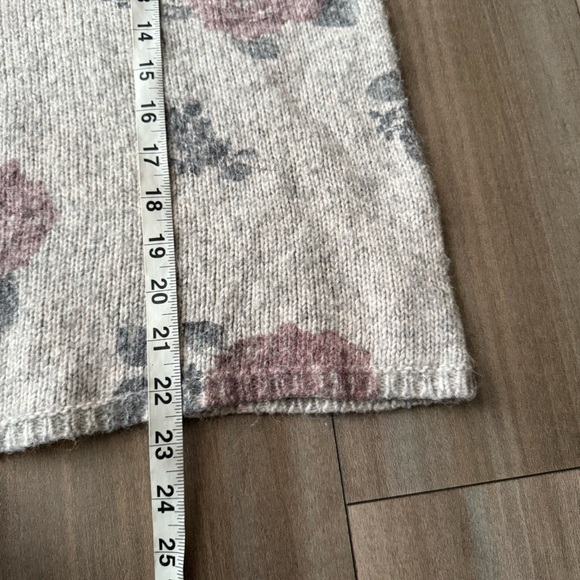 Lucky Brand women’s floral cotton wool boxy sweater grey pink size large - Picture 6 of 7